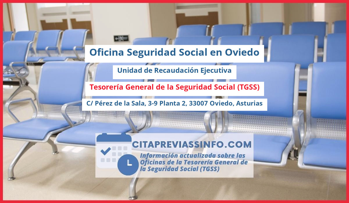 Oficina de la Seguridad Social: Unidad de Recaudación Ejecutiva de la Tesorería General de la Seguridad Social (TGSS) en C/ Pérez de la Sala, 3-9 Planta 2, 33007 Oviedo, Asturias